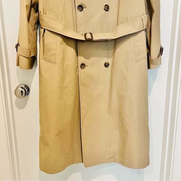 Vintage London Fog Men's Tan Trench Coat Insulated Lining Included Sz. 42 Long - Picture 5 of 12